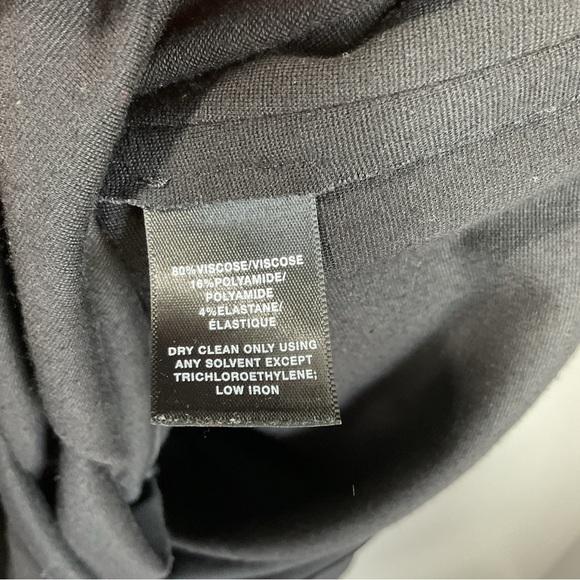 Lafayette 148 New York Stand-collar v_neck A-line Dress In Black size Small D18 - Picture 9 of 11